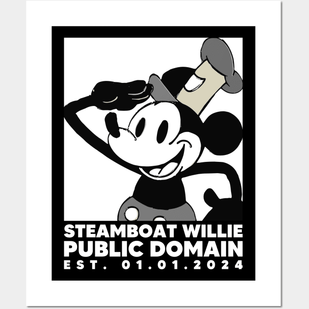 Steamboat Willie. Public Domain Est. 01.01.2024 - 3 Wall Art by Megadorim